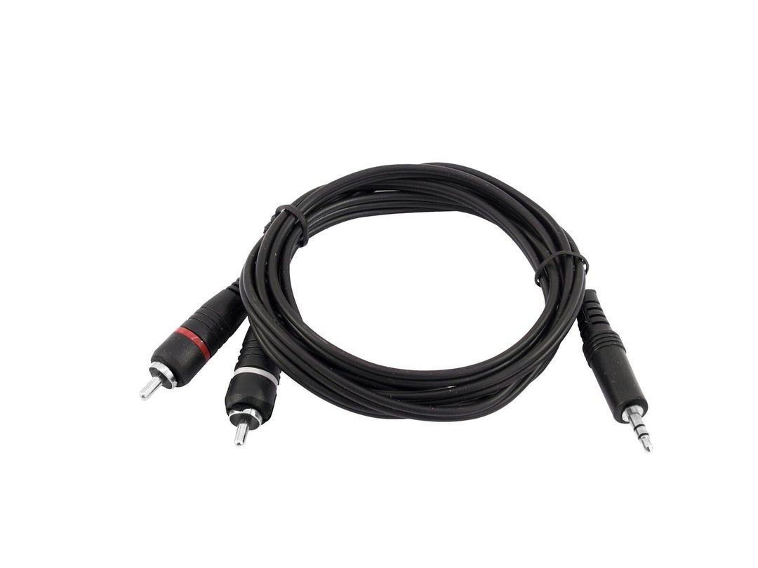 OMNITRONIC Adapterikaapeli 3.5 Jack/2xRCA 1.5m bk
