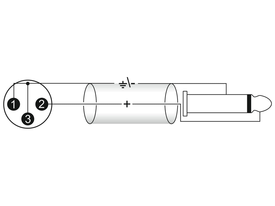 OMNITRONIC Adapterikaapeli XLR(M)/Jack mono 2m bk