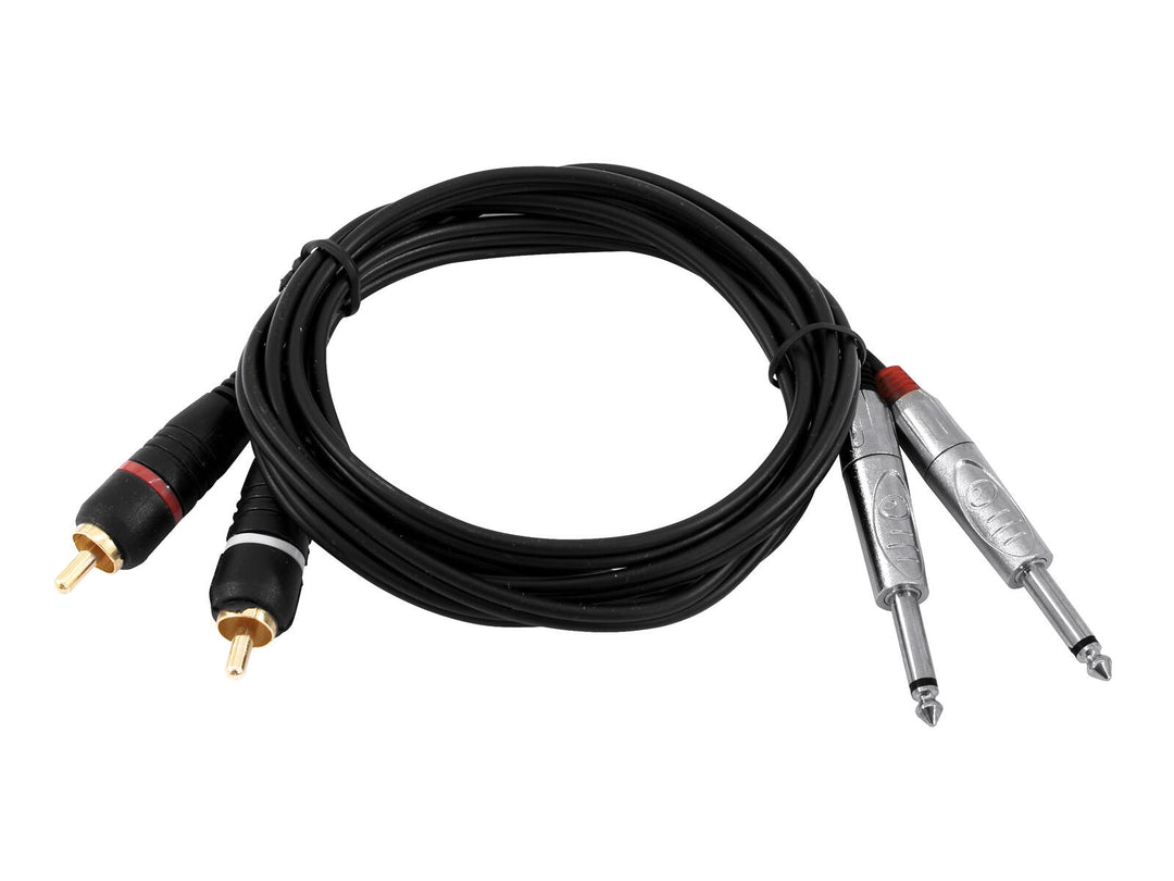 OMNITRONIC Adapterikaapeli 2xJack/2xRCA 6m bk