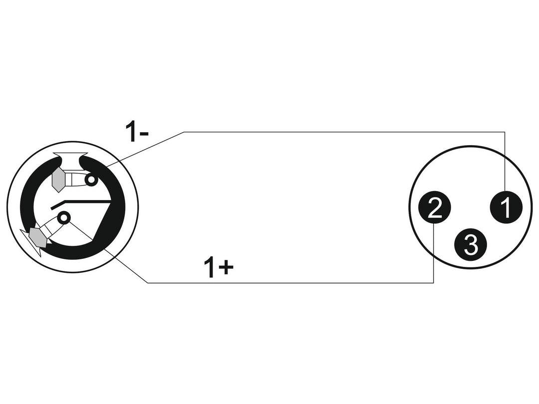 OMNITRONIC Adapterikaapeli Speaker(F)/XLR(M) 1m bk