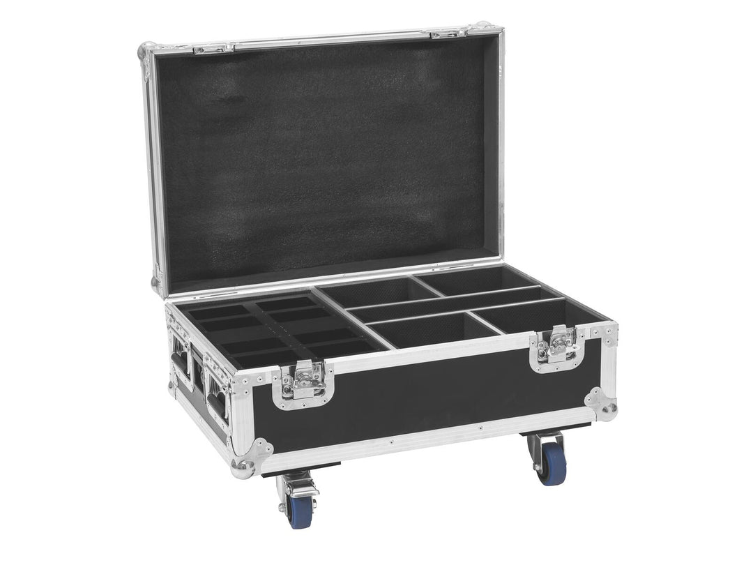 ROADINGER Flightcase 4x AKKU IP UP-4 Plus HCL Spot WDMX lataustoiminnolla
