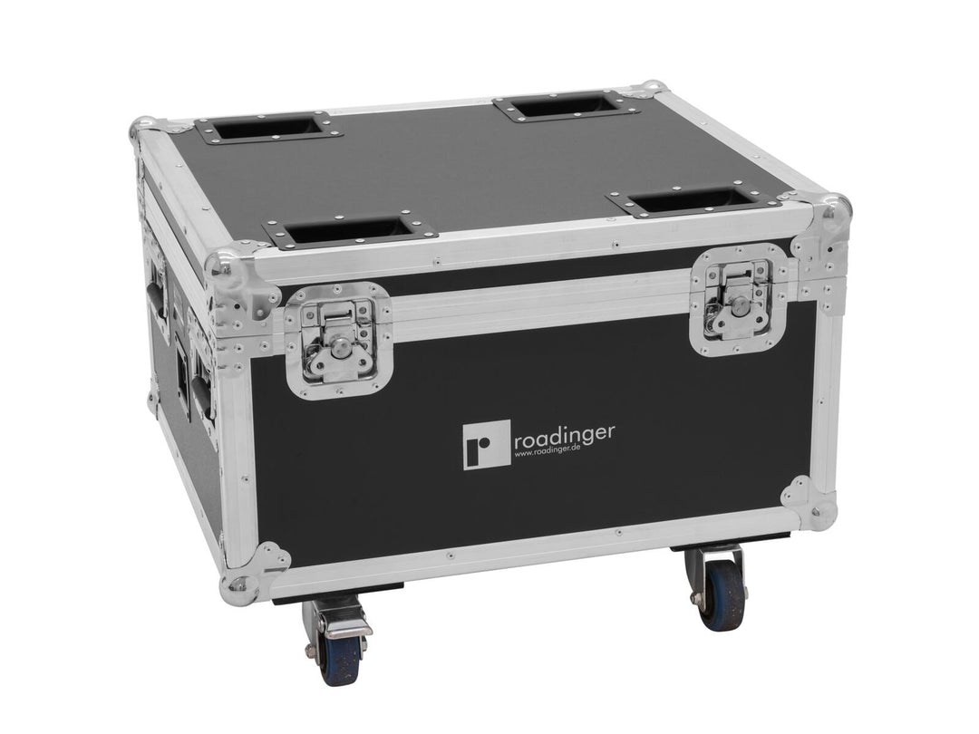 ROADINGER Flightcase 4x AKKU IP PAR 7 QCL WDMX lataustoiminnolla
