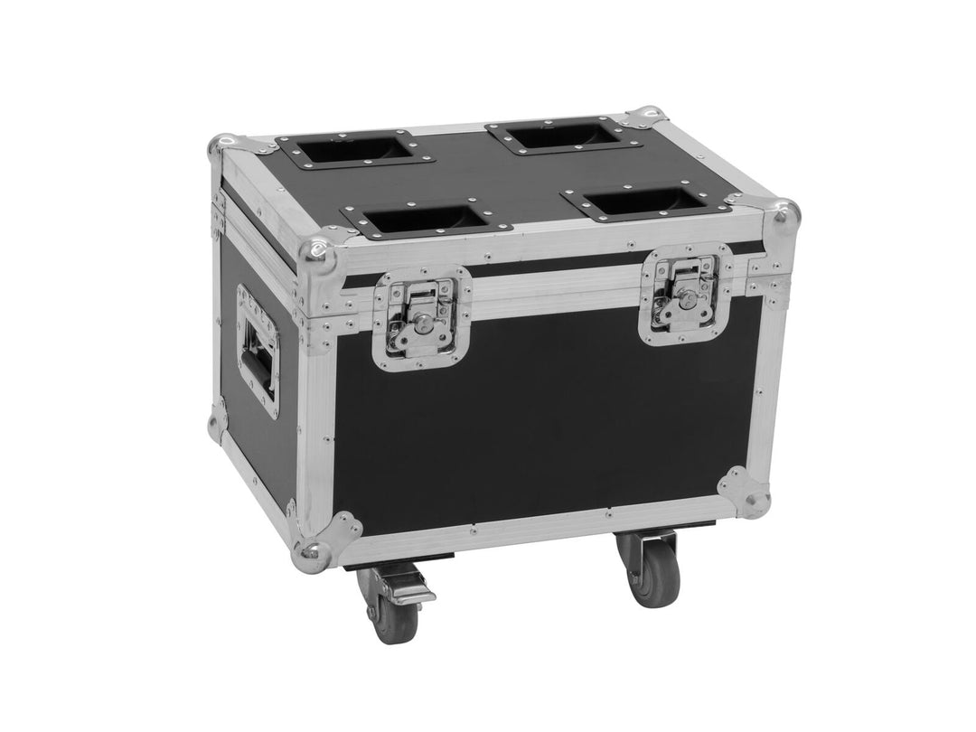 ROADINGER Flightcase 4x LED TMH-13/17/S30/W36 pyörillä