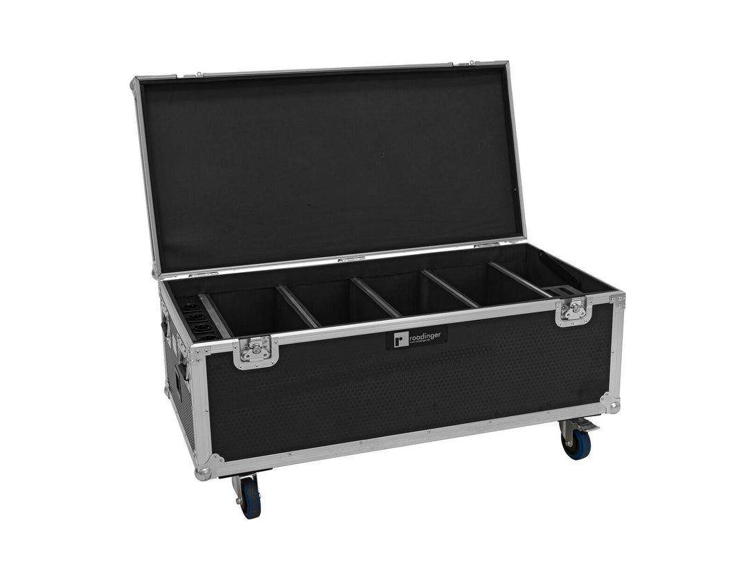 ROADINGER Flightcase 4x AKKU Multiflood IP 18x10W RGBW Wash CRMX lataustoiminnolla
