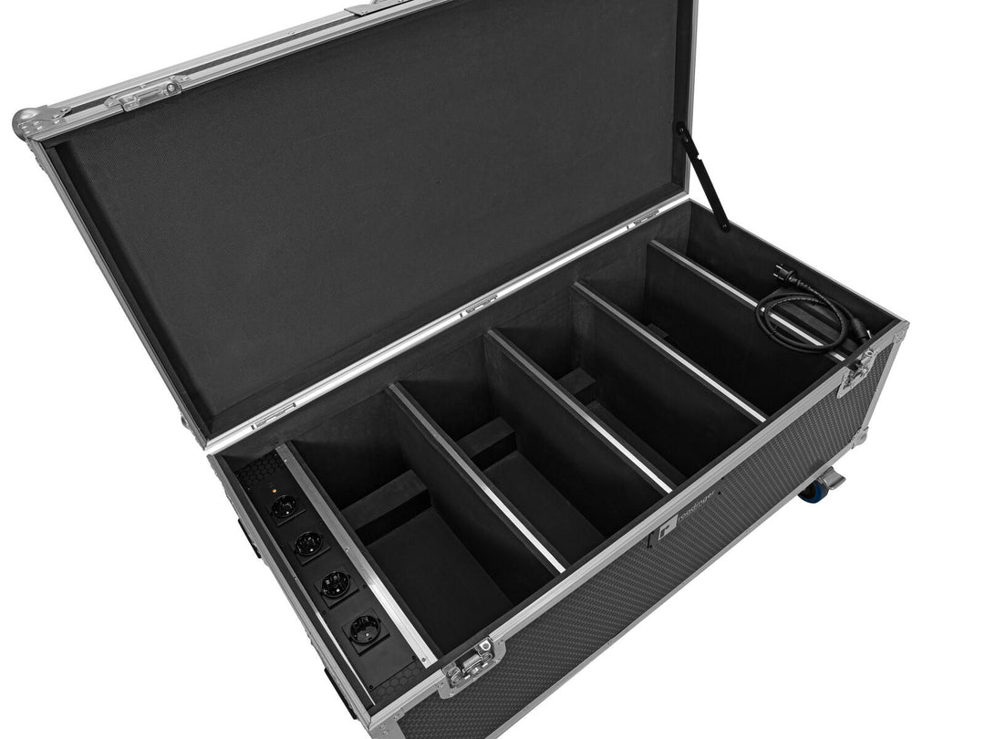 ROADINGER Flightcase 4x AKKU Multiflood IP 18x10W RGBW Wash CRMX lataustoiminnolla