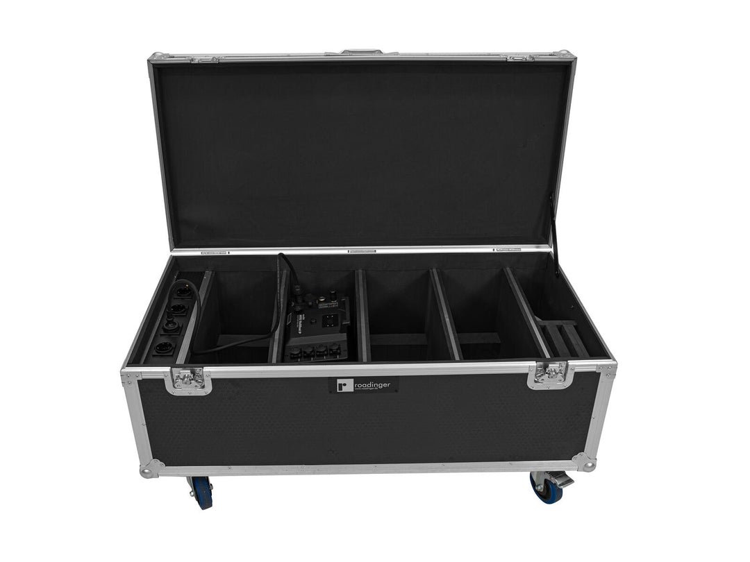 ROADINGER Flightcase 4x AKKU Multiflood IP 18x10W RGBW Wash CRMX lataustoiminnolla