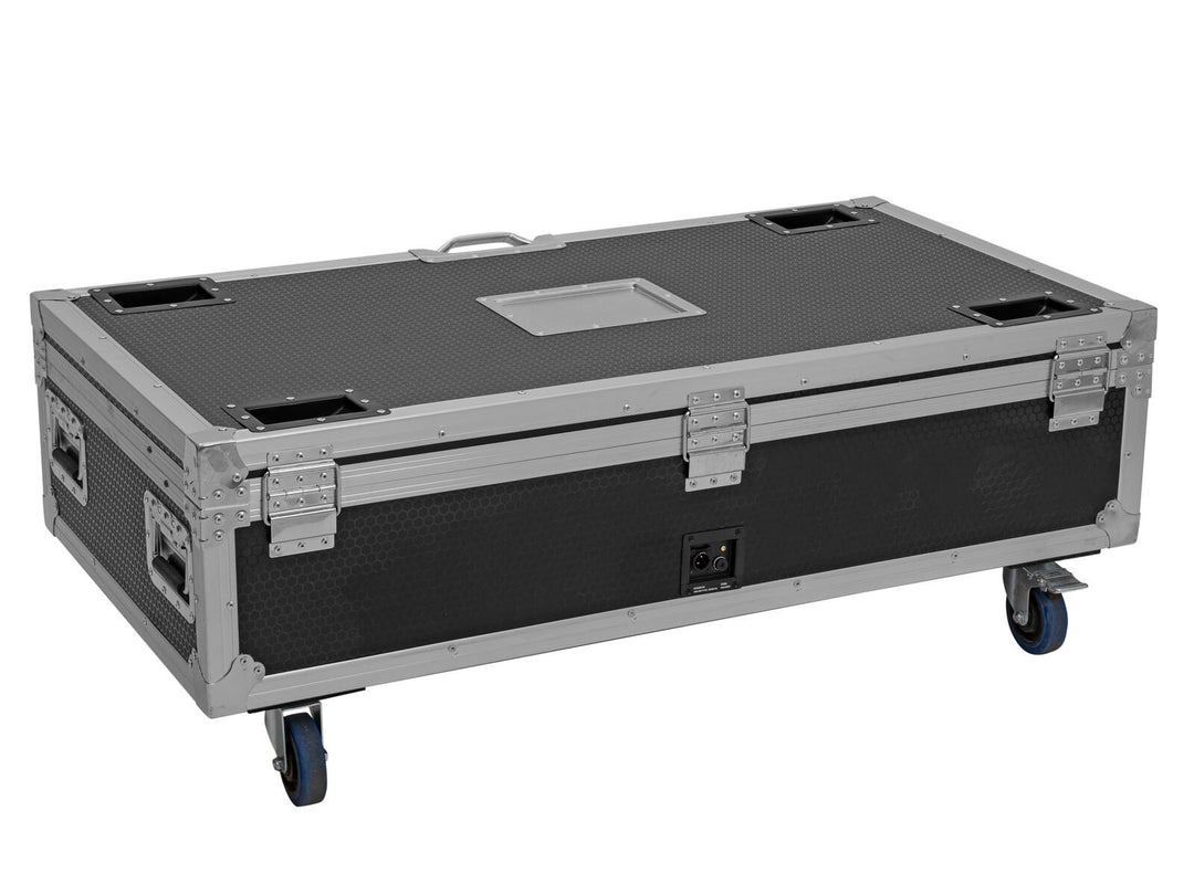 ROADINGER Flightcase 8x AKKU IP Pixel Tube 360° PRO CRMX lataustoiminnolla ja pyörillä