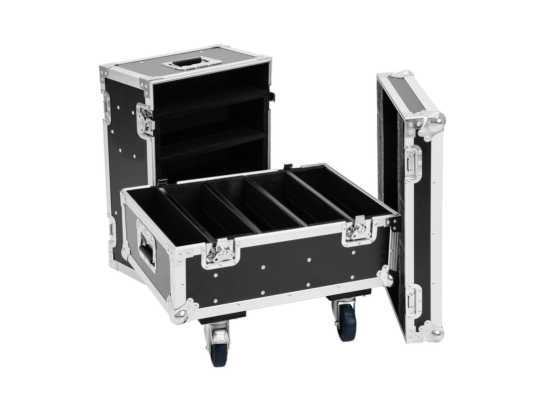 ROADINGER Flightcase 8x IP PIX Strobe RGB CW+WW pyörillä