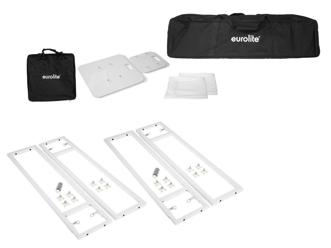 EUROLITE 2x Stage Stand säädettävä, sisältää suojan ja laukun, valkoinen