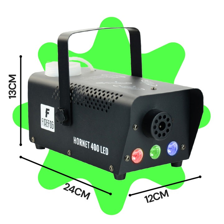 Firefog Hornet 400LED fog machine 400 W LED-valolla ja 2 kaukosäätimellä, musta