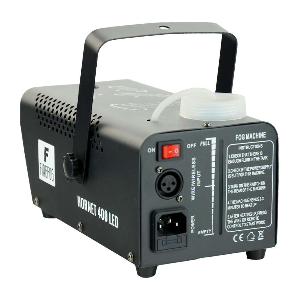Firefog Hornet 400LED fog machine 400 W LED-valolla ja 2 kaukosäätimellä, musta