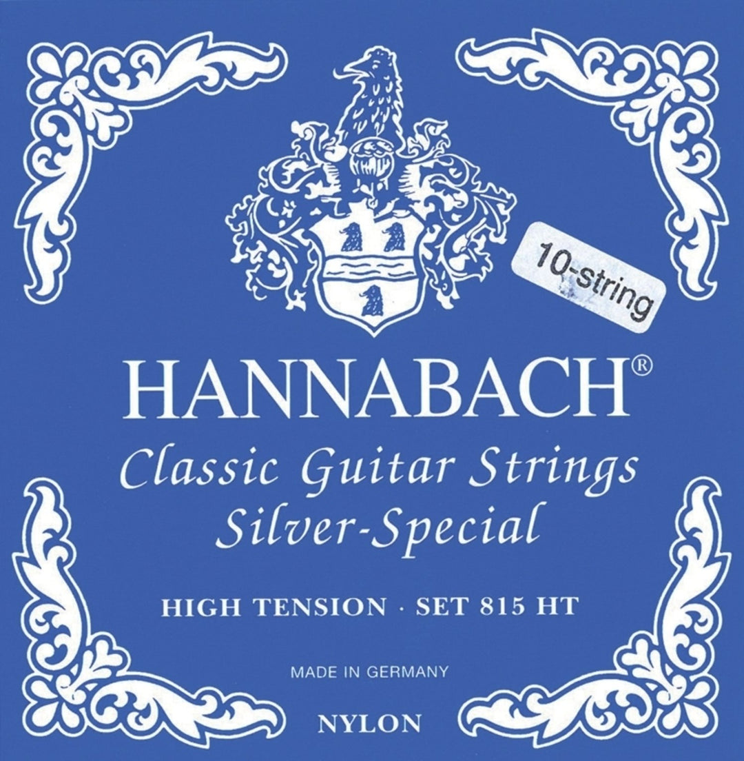 Hannabach Strings for classic guitar Serie 815 Hig Tension for 8/10 string guitar Silver special - 10-kielinen high-setti (815010ZHT)