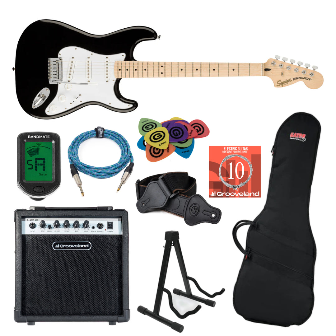 Fender Squier Affinity Stratocaster Aloituspaketti (Musta)