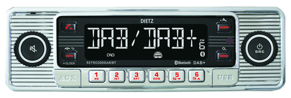 Retro Radio - DAB+, Bluetooth ja USB, hopea.