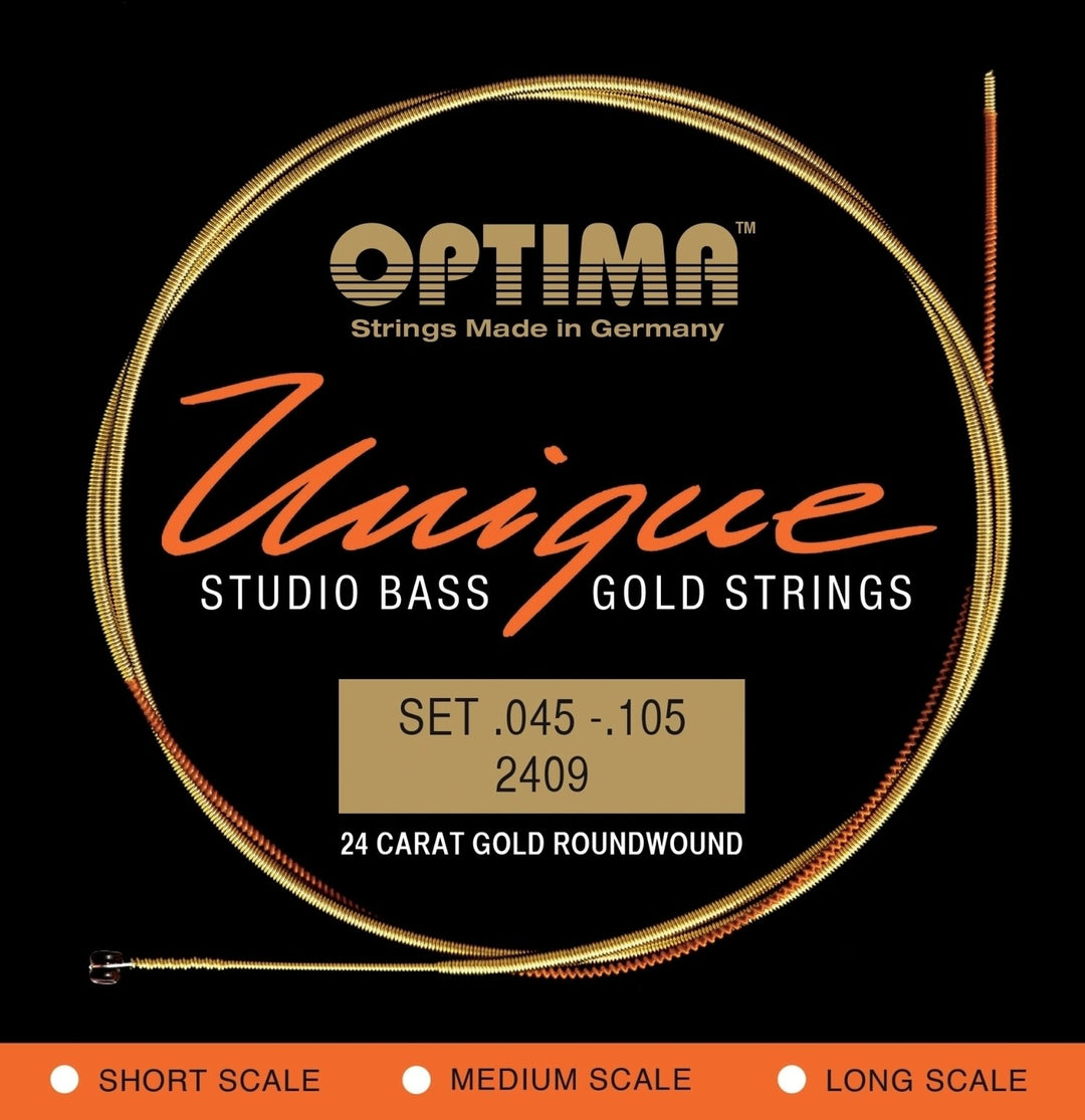 Optima E-bass-kielten Unique studio golden strings - 4-str. short sc (2409S)