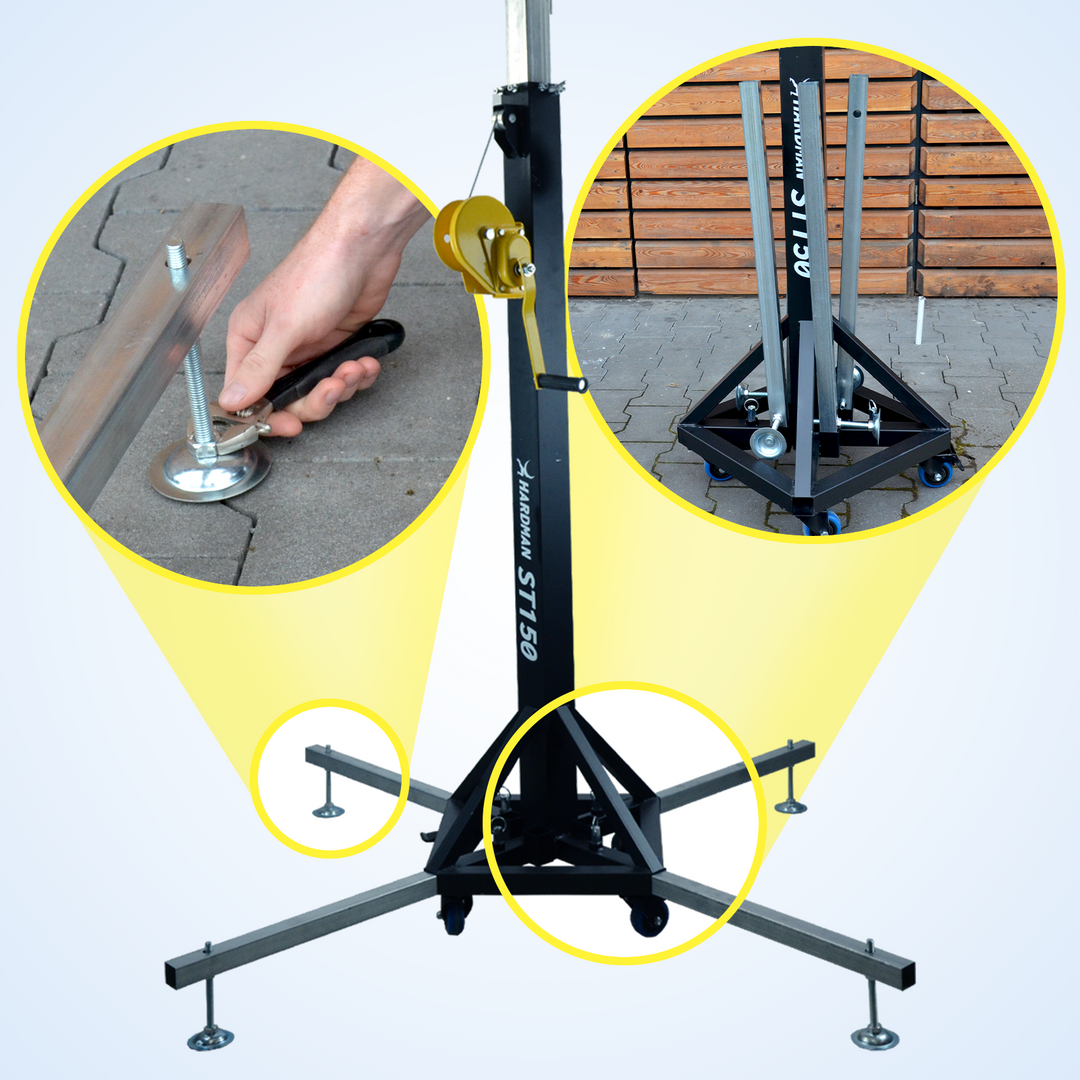 Hardman ST150 -lavatorni vinssillä, 1,75–4,3 m, 150 kg