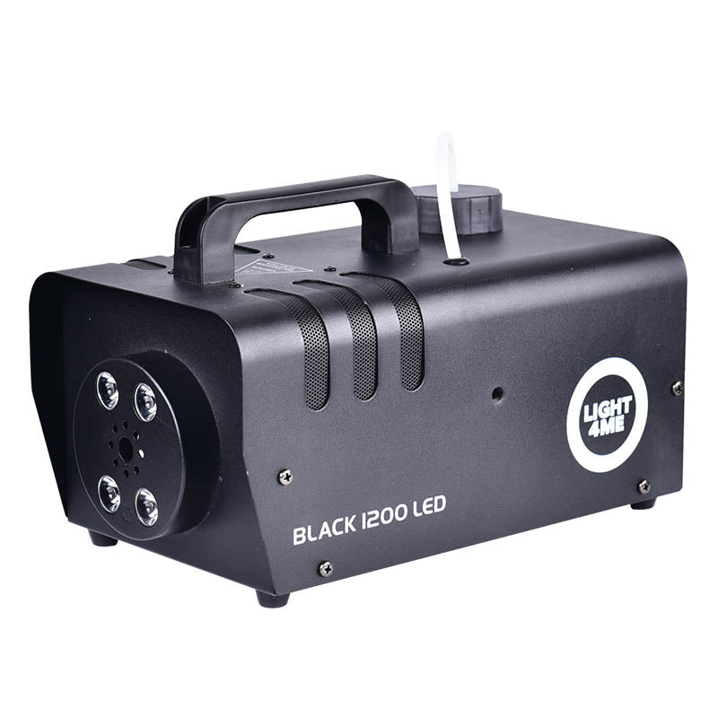 Light4Me BLACK 1200 LED Fog Machine Bundle