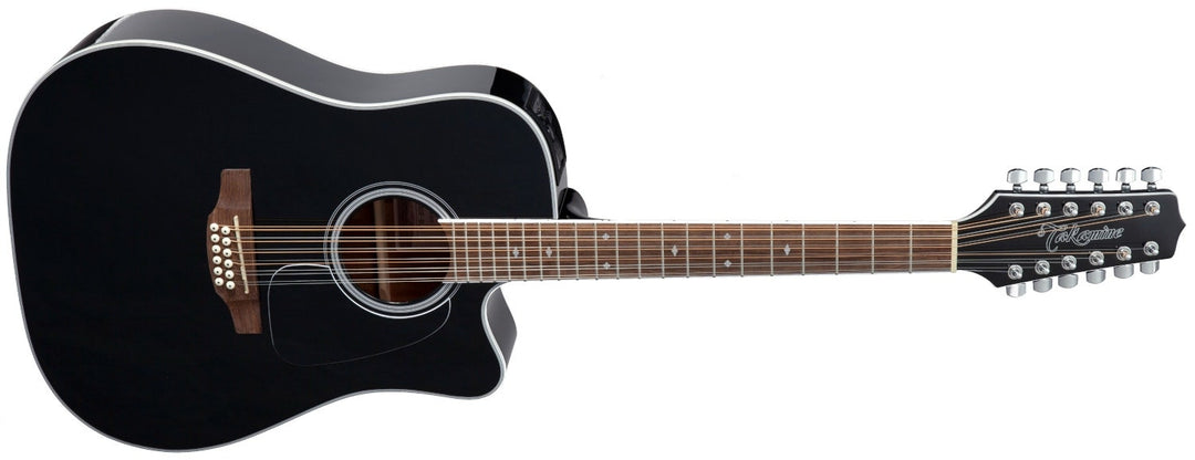 Takamine GD38CE-BLK Dreadnought 12-kielinen akustinen Kitarat, B