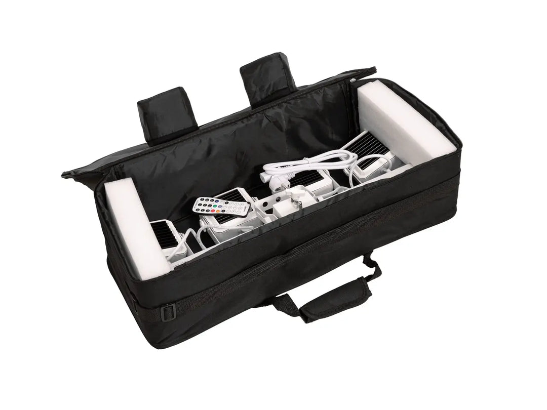 EUROLITE Set LED KLS-180 valkoinen + BS-2 EU -kaiutinjalustat valkoisina