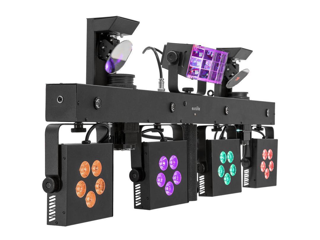 EUROLITE Set LED KLS Scan Pro Next FX Compact Light Set + BPS-3 Kaiutinjalusta black