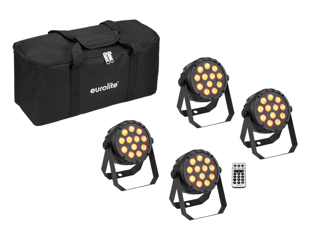 EUROLITE Set 4x LED PARty Spot Silent RGB/WW pehmeällä laukulla