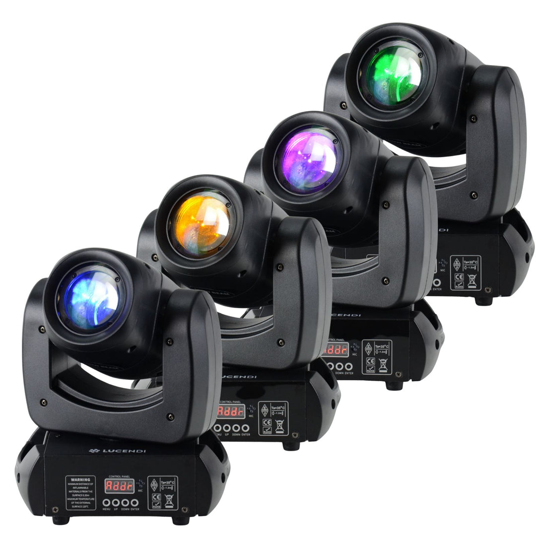 Lucendi BEAM100 moving head, 4 kpl:n sarja ja case