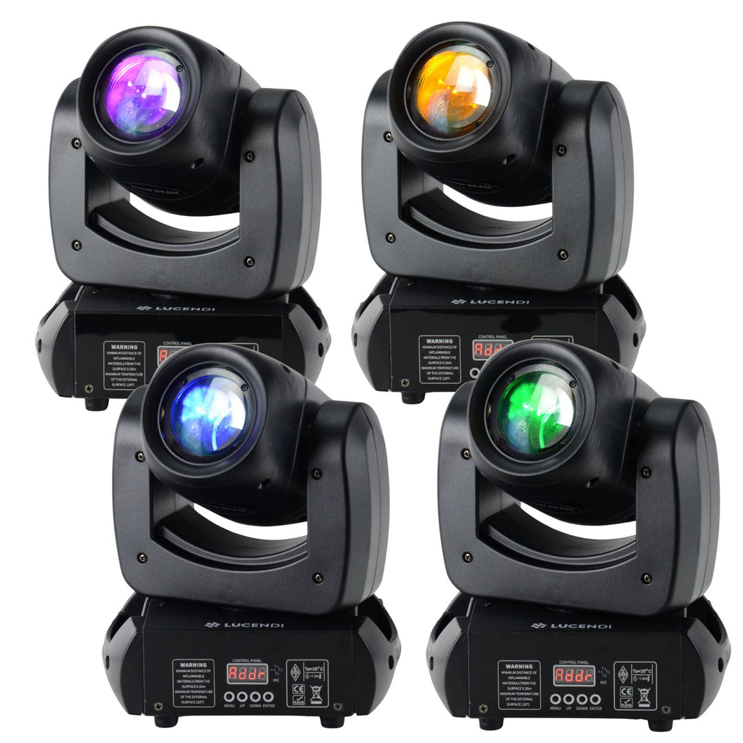 Lucendi BEAM100 moving head, 4 kpl:n sarja ja case