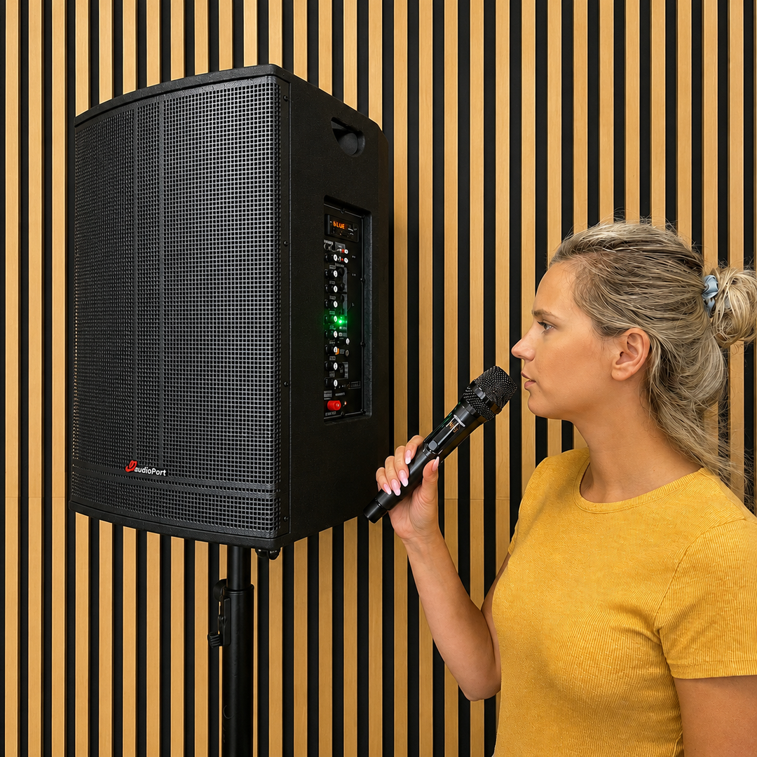 Audioport V15 kannettava aktiivikaiutin 500 W, 2 mikrotonit
