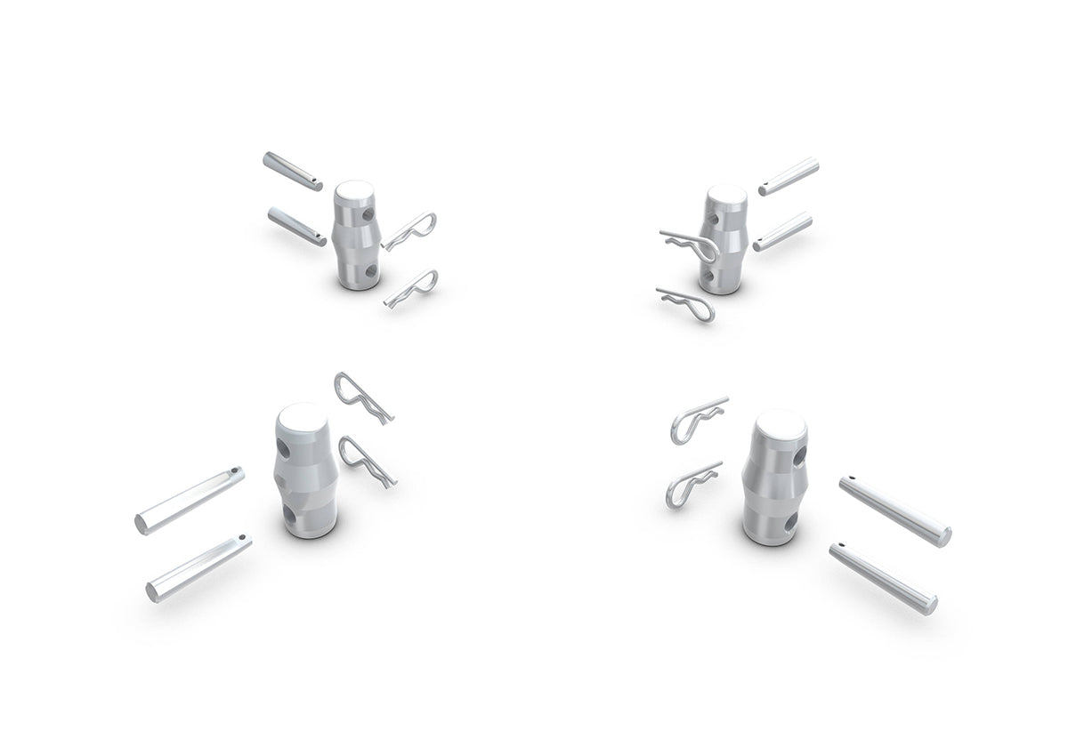 QTM Truss kokoonpanopakkaus 4 munaa, 8 tappia ja 8 neulaa.