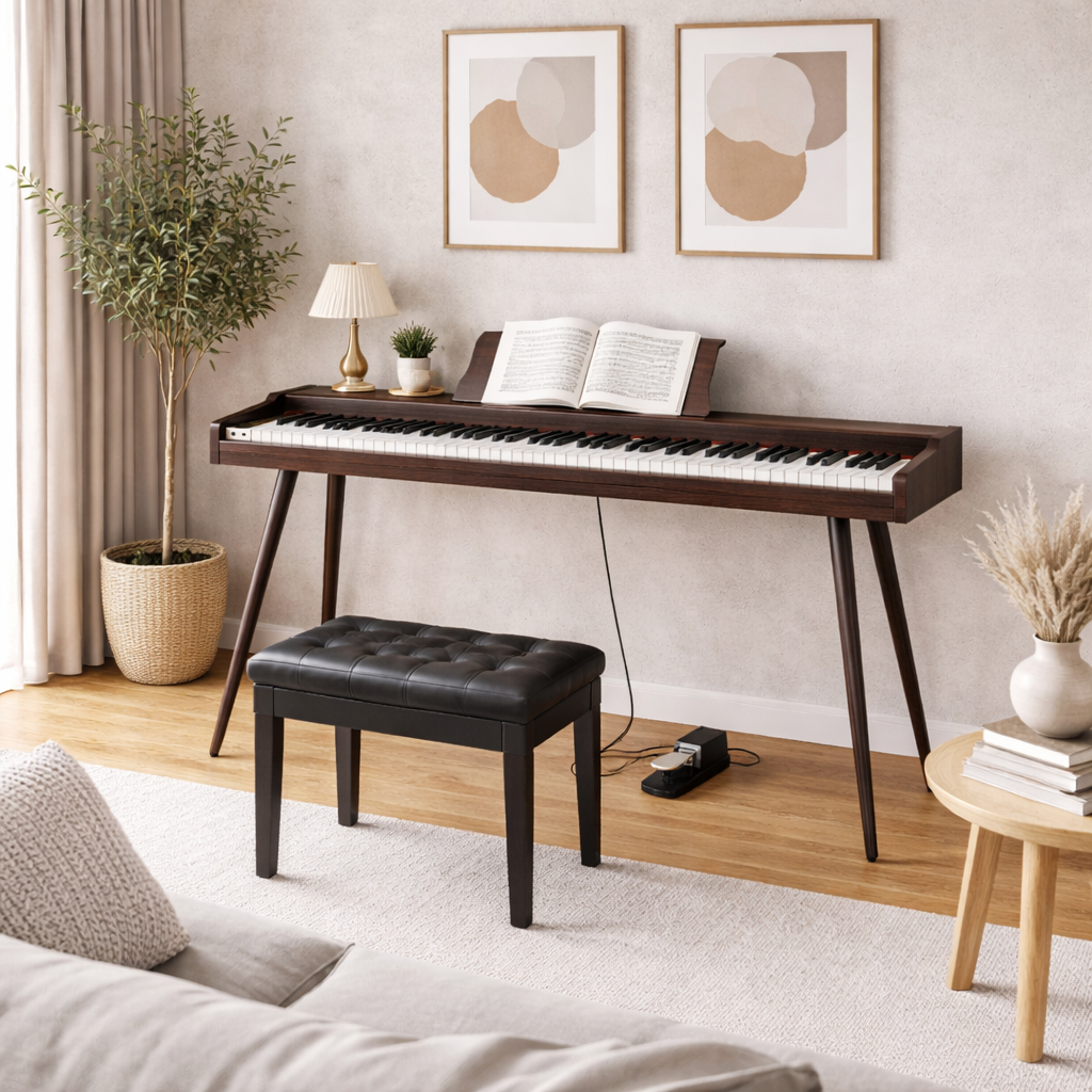 Mielczewski Virelai digitalpiano jaloilla, tummanruskea