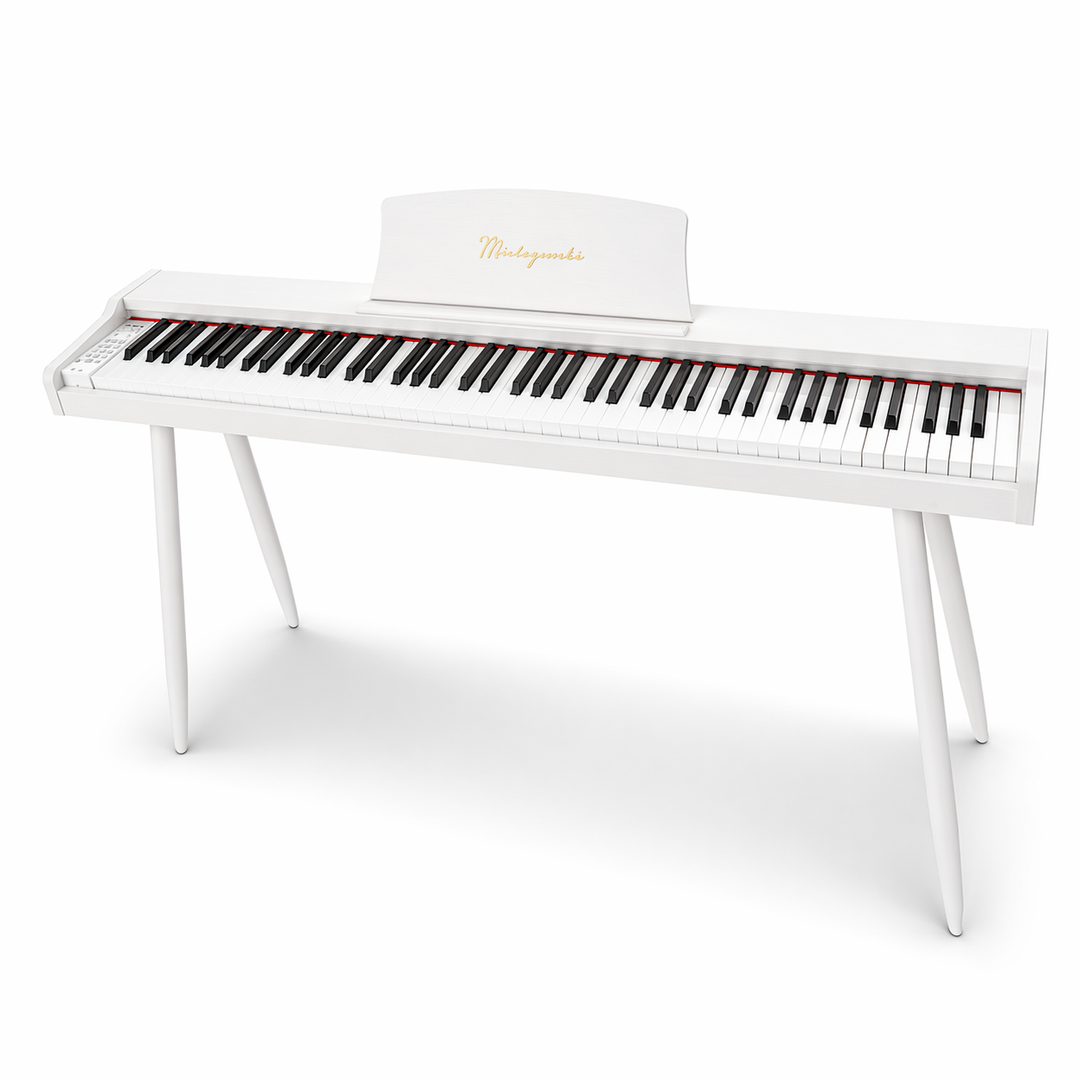 Mielczewski Virelai -digitalpiano jaloilla, valkoinen
