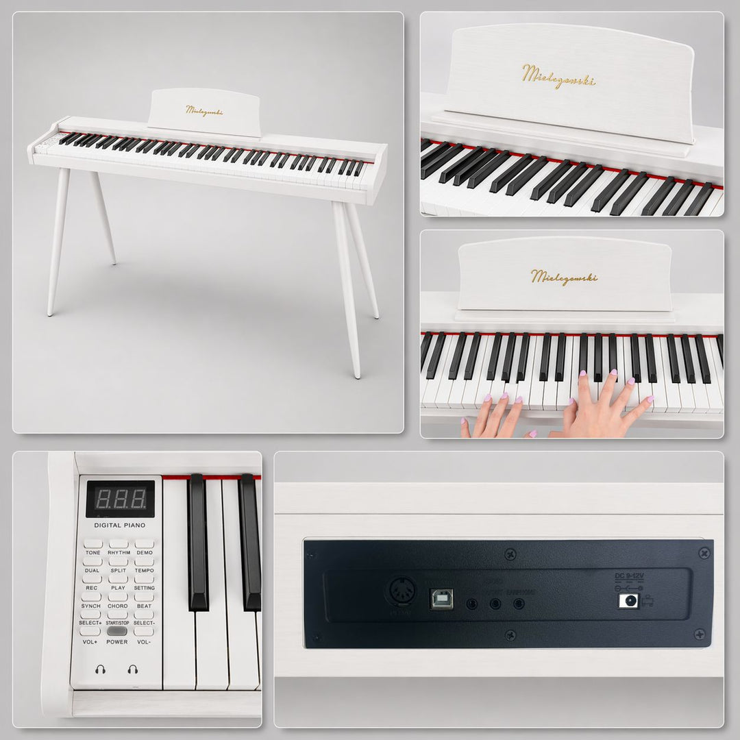 Mielczewski Virelai -digitalpiano jaloilla, valkoinen