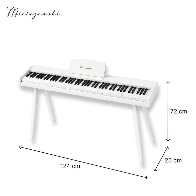 Mielczewski Canzonetta digitalpiano jaloilla, valkoinen