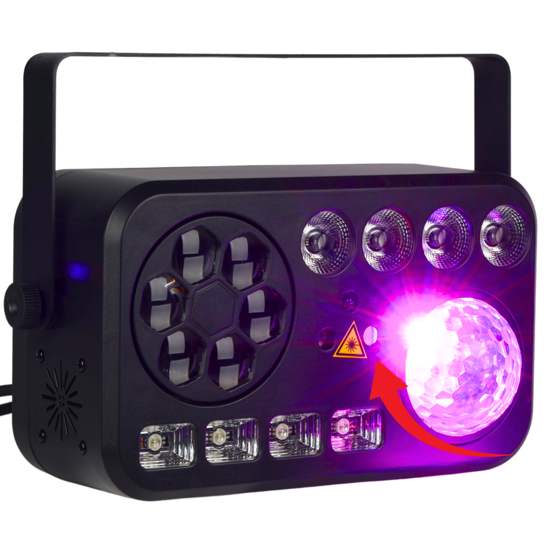 LIGHT4ME PARTY V multi-effekt LED-lys RGBW-UV 6