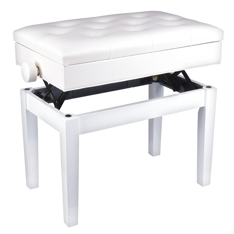 Pianotuoli – Säilytys ja säädettävä Korkeus (White)