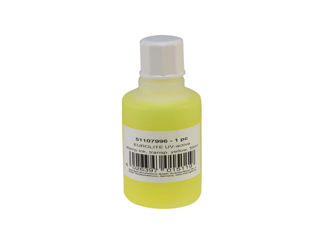 EUROLITE UV-aktivinen leimasintussi, läpikuultava keltainen, 50ml