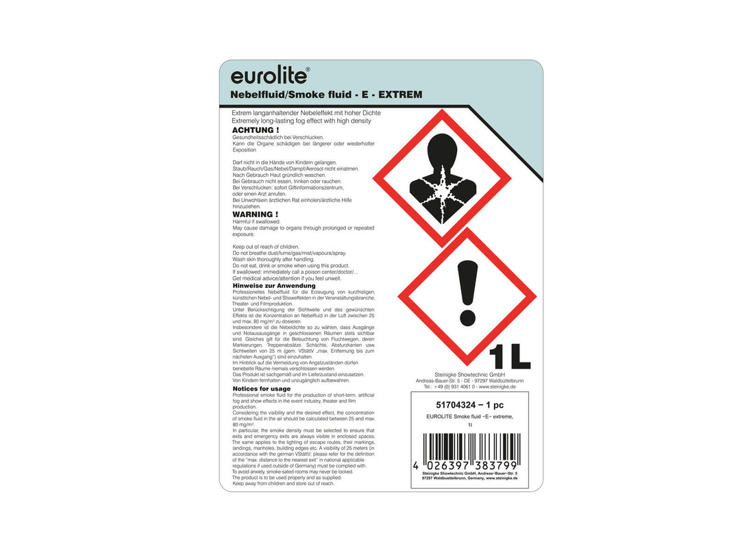 EUROLITE SMOKE FLUID -E- Extreme, 1l savuneste