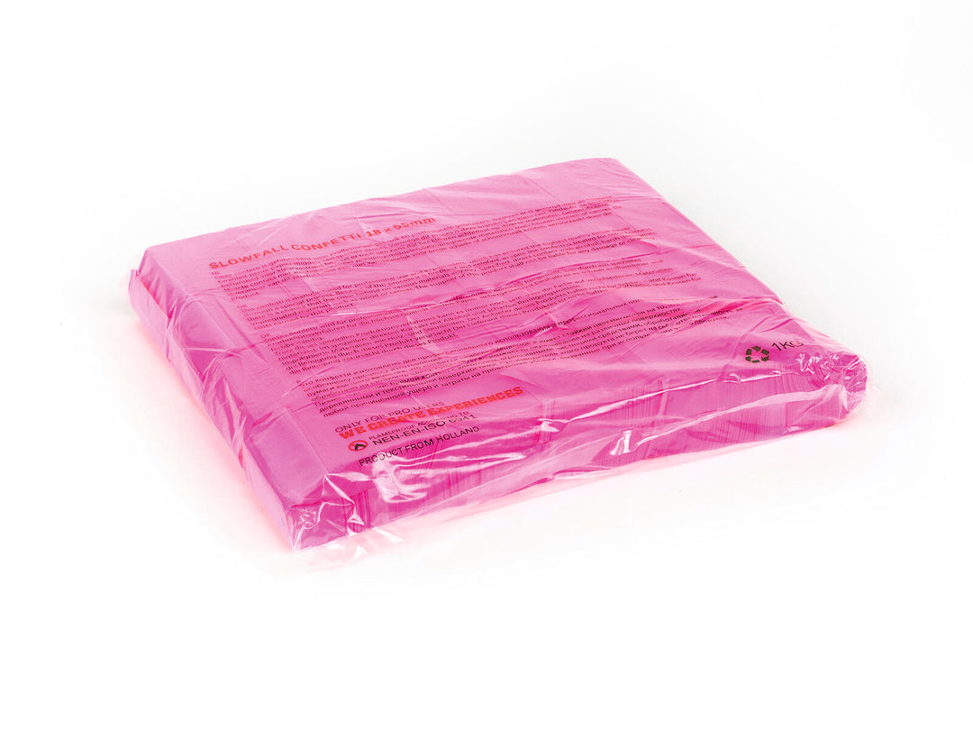 TCM FX Slowfall Konfetti suorakulmainen 55x18mm, neonpinkki, UV-aktiivinen, 1kg