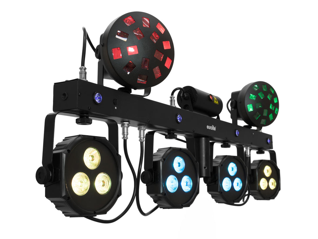 EUROLITE Setti LED KLS Laser Bar Next FX Light Set + M-4 Speaker System stand