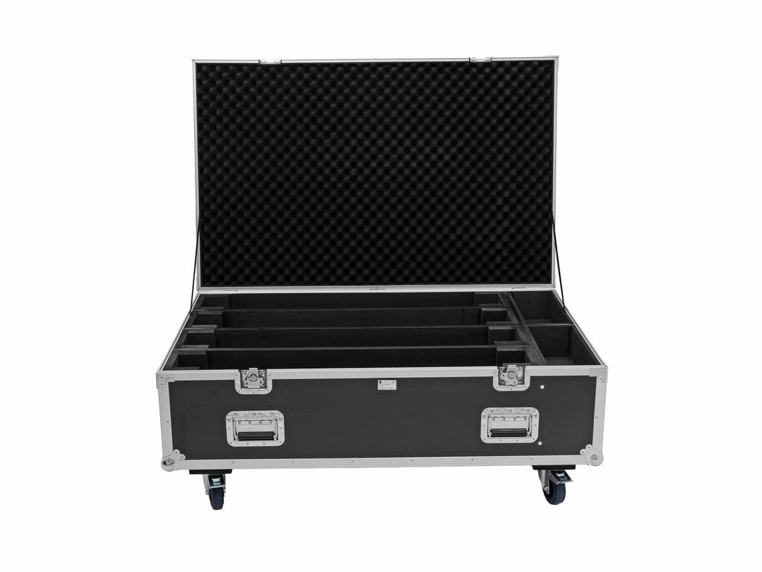 ROADINGER Flightcase PRO 4x LED BAR-8 SWING pyörillä