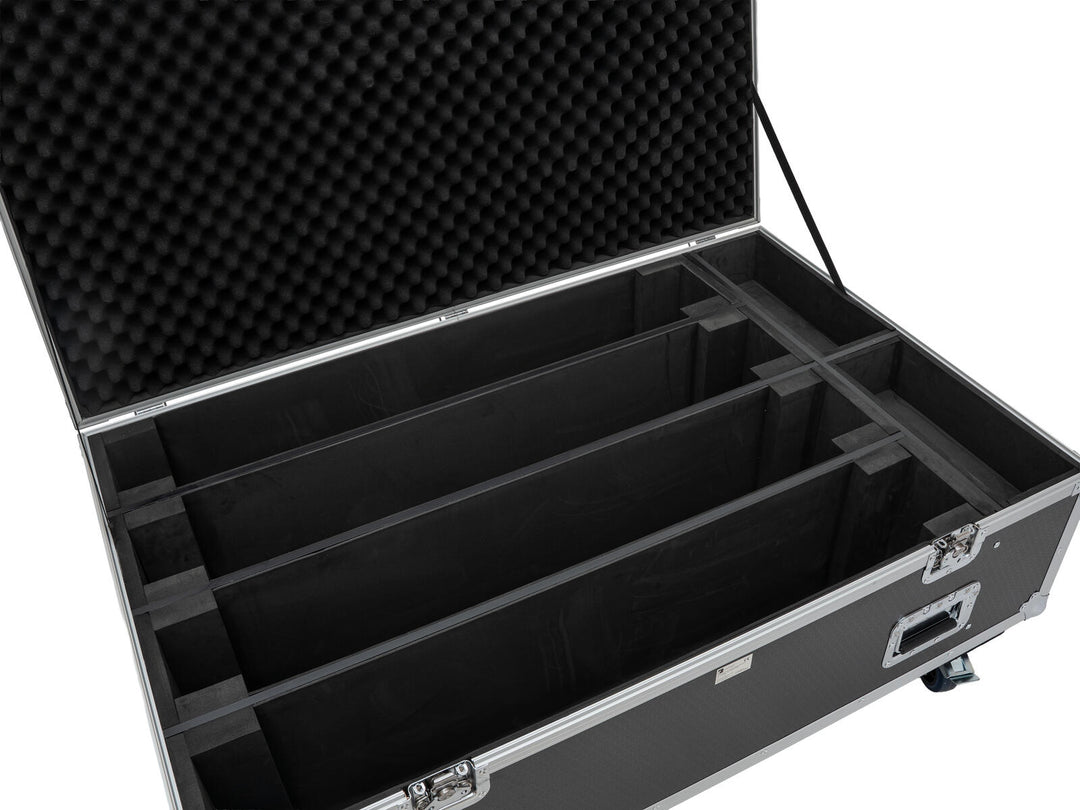 ROADINGER Flightcase PRO 4x LED BAR-8 SWING pyörillä
