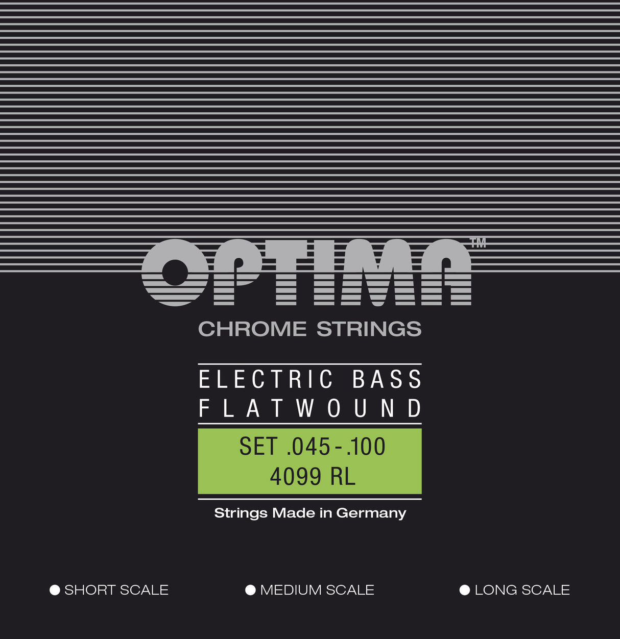 Optima E-Bass Strings Chrome Strings Flat Wound medium scale - Set (4099M)