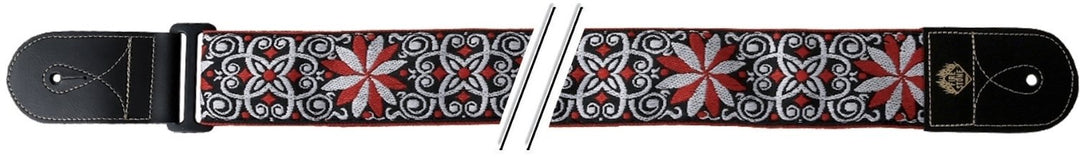 GEWA Kitarat Straps F&S Folk Jacquard - Red-White