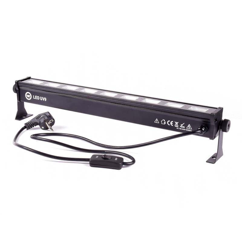 LIGHT4ME LED BAR UV 9 + HVID ammattimainen valokoriste 9x3W