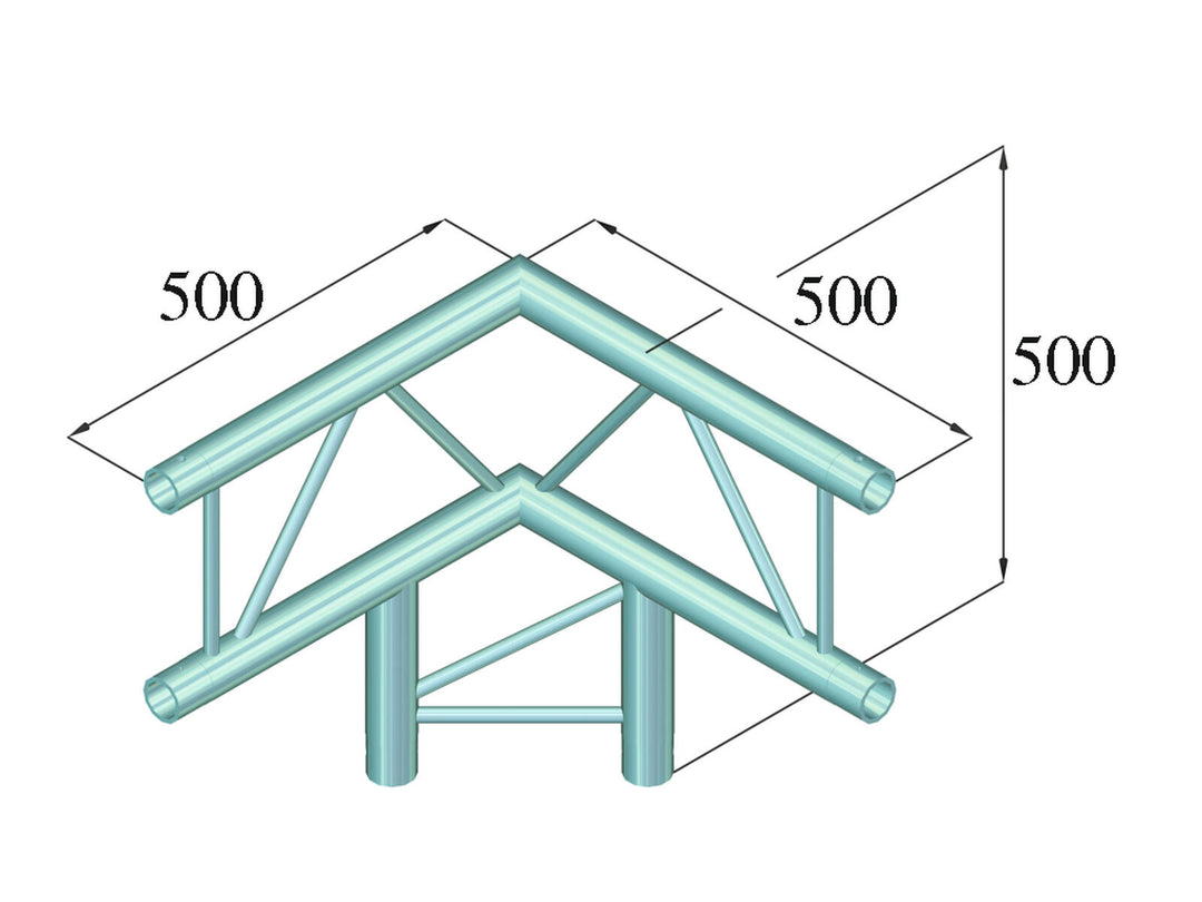 ALUTRUSS BILOCK BQ2-SPAL31V 3-suuntainen kulma 90° bk