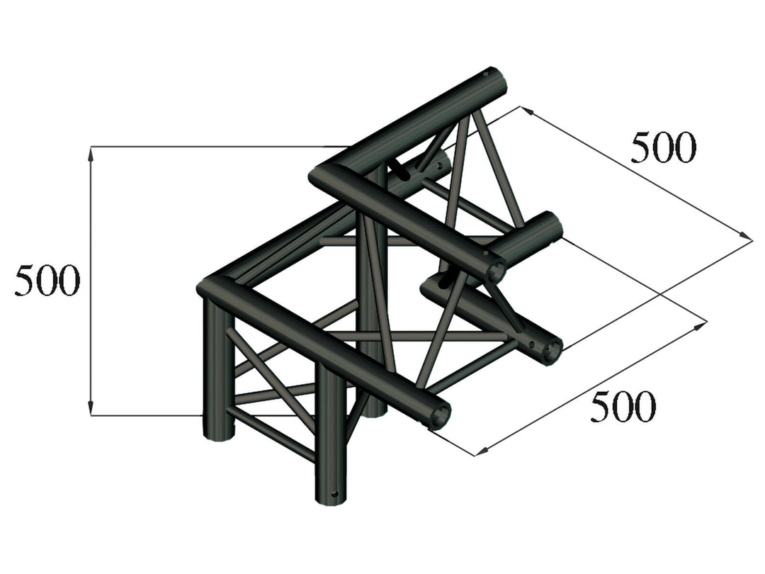 ALUTRUSS TRILOCK S-PAL-32 3-suuntainen kulma /\ vasen
