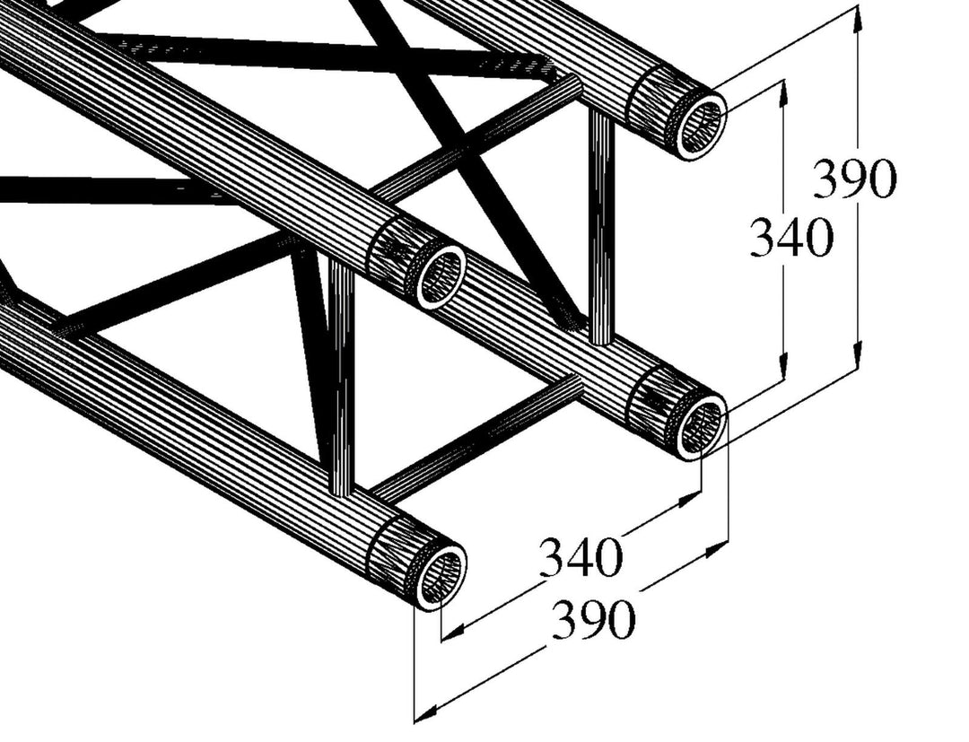 ALUTRUSS QUADLOCK TQ390-2000 4-way Ristipalkki
