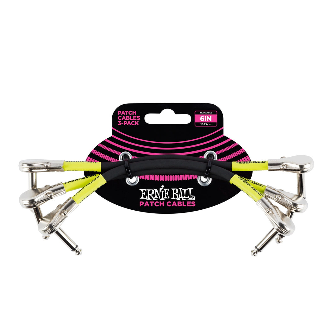 Ernie Ball EB-6059 Patch Cable Flat Connectors 15 cm, 3 kappaleen pakkaus