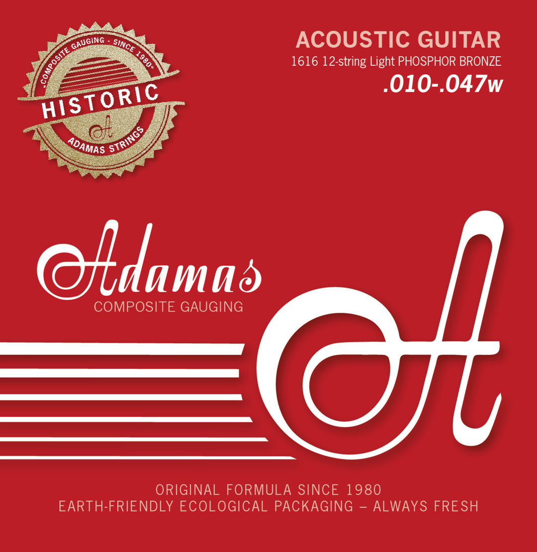Adamas Strings for Acoustic Kitarat Adamas Historic Reissue Phosphor Bronze - 12-str. Light .010-.047 (1616)