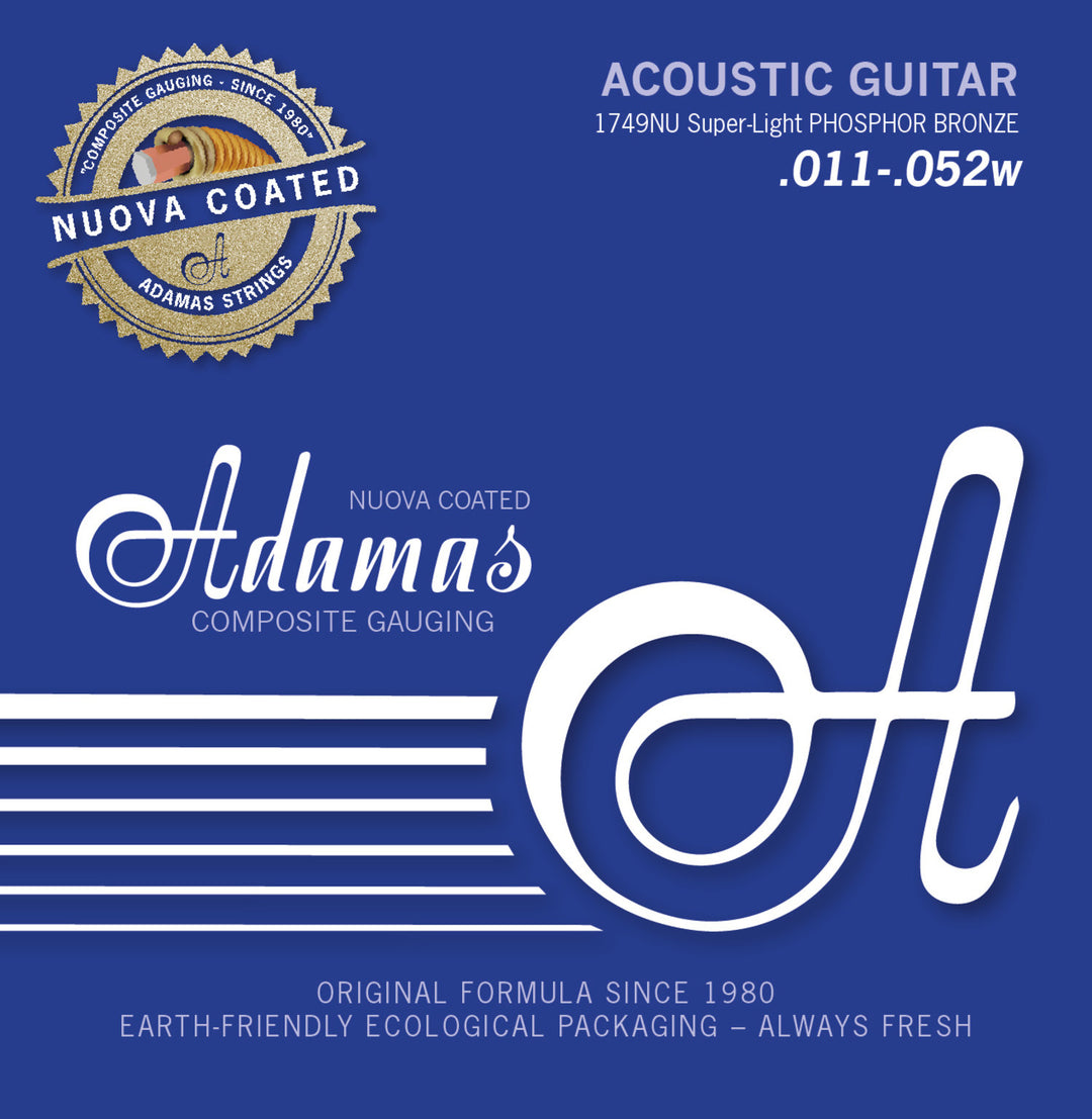 Adamas Strings for Acoustic Kitarat Nuova phosphor bronze coated - Super-Light .011-.052 (1749NU)